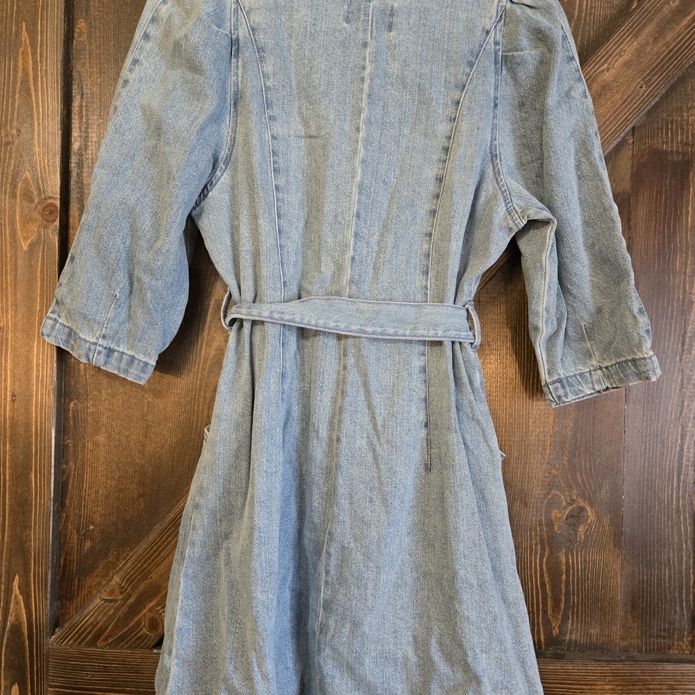 Universal Thread Blue Denim Wrap Dress - Picture 3 of 4